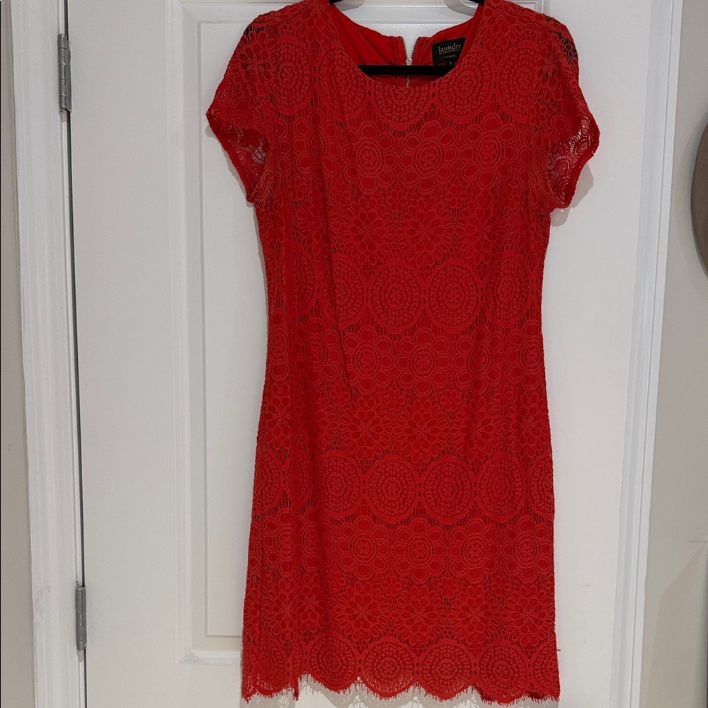 Laundry By Shelli Segal Red Lace Mini Dress